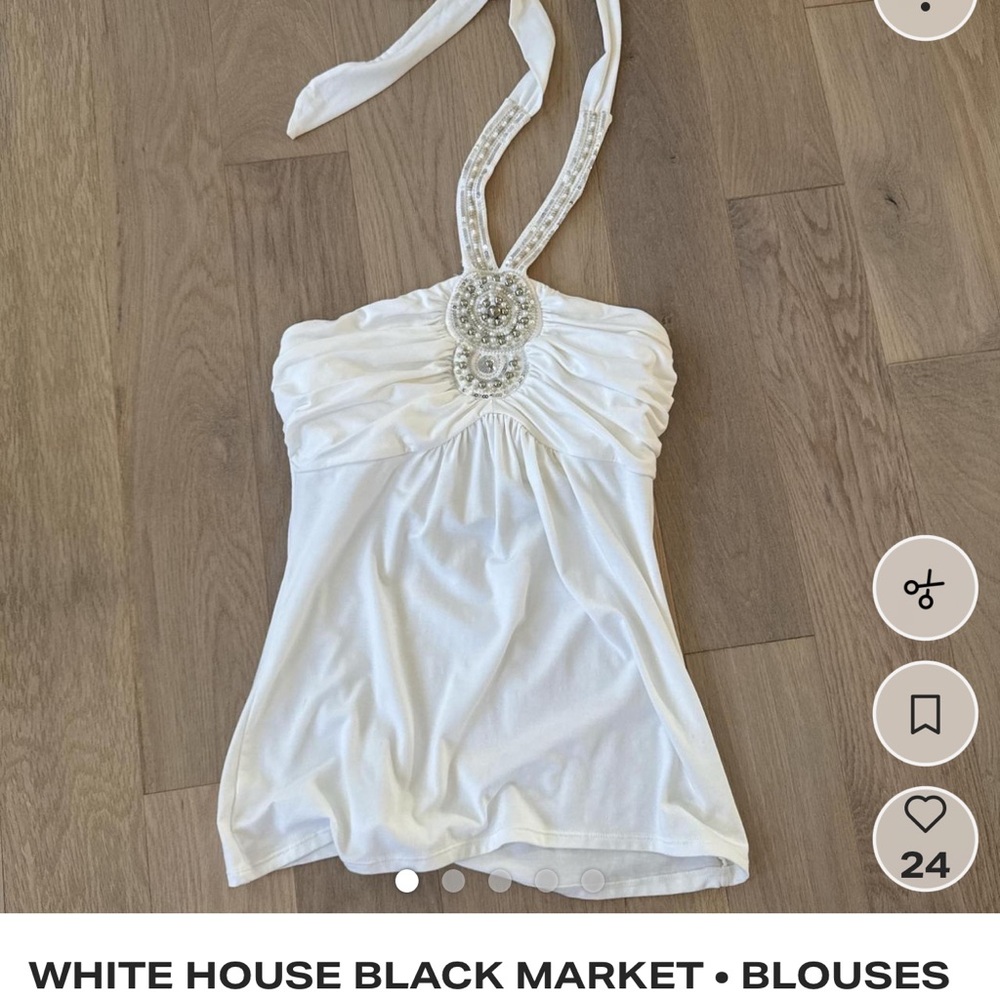 White House Black Market Embellished White Top